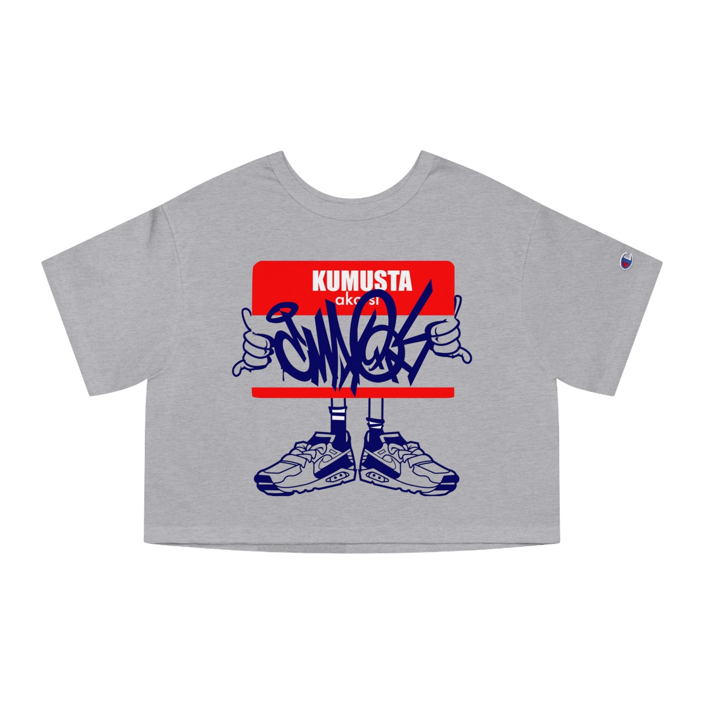 “Kumusta Ako Si” Graffiti Tag Cropped Tee