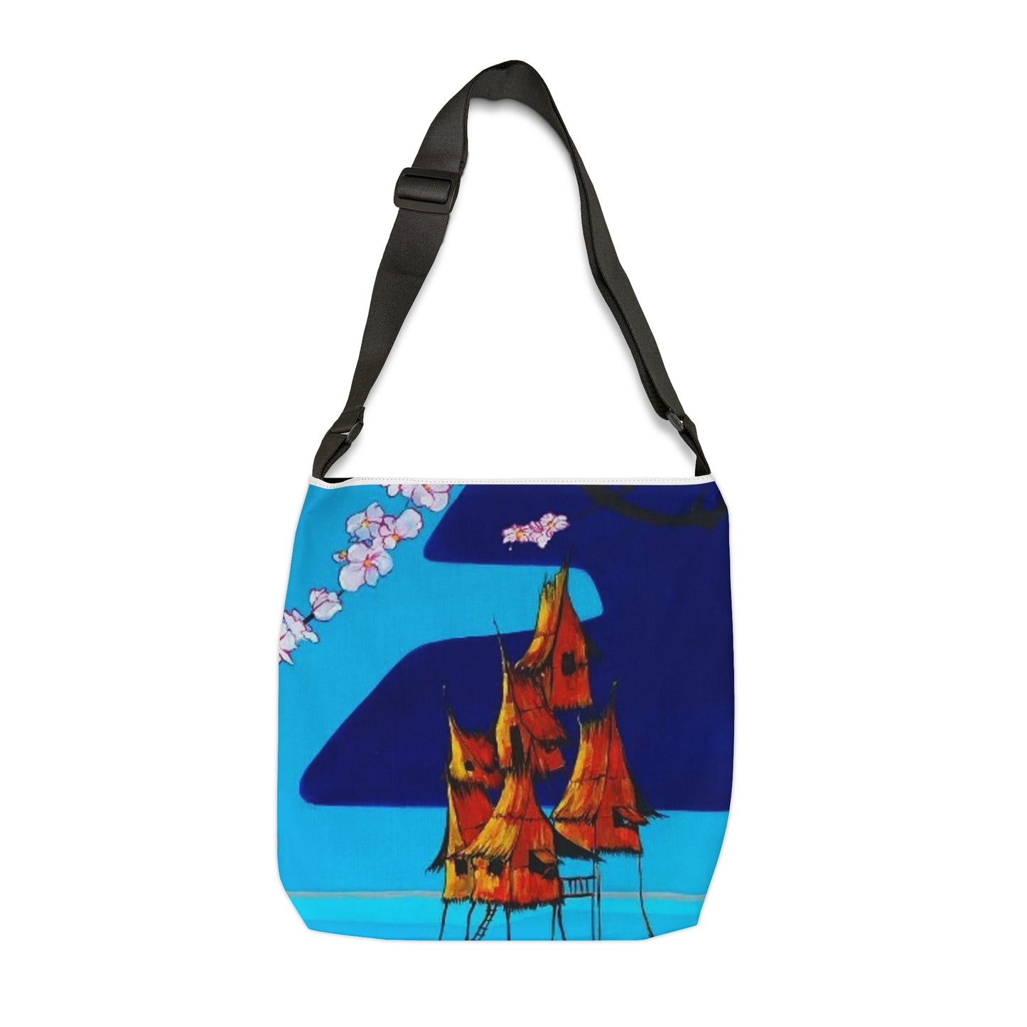 Cherry Blossoms & Bahay Kubo Adjustable Tote: Functional Elegance
