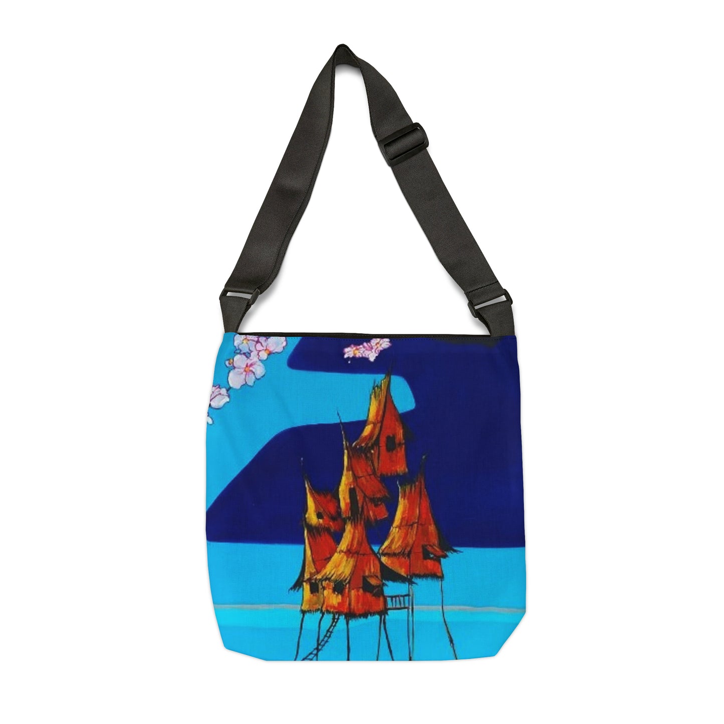 Cherry Blossoms & Bahay Kubo Adjustable Tote: Functional Elegance