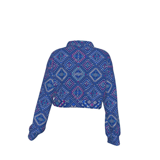 Weave the Way Half-Zip Cropped Pullover (Indigo Dreams Edition)