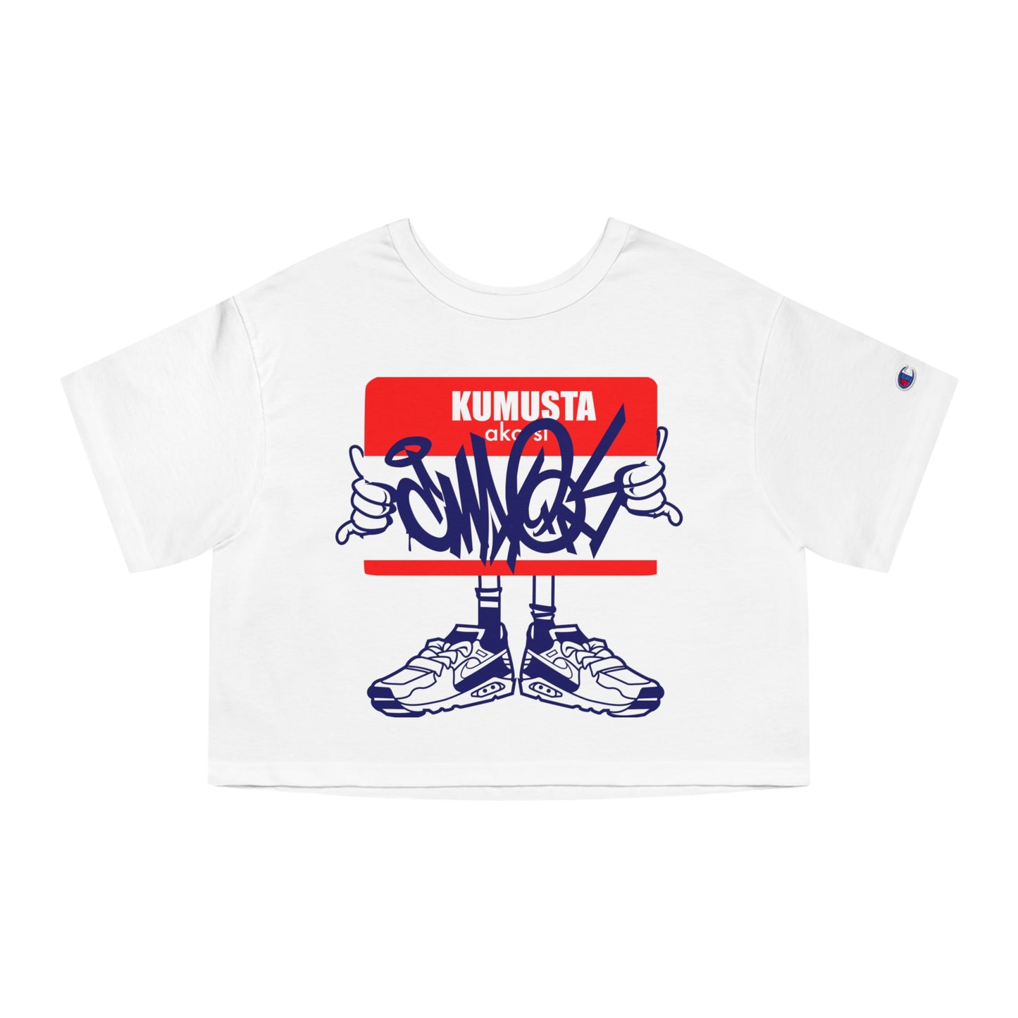 “Kumusta Ako Si” Graffiti Tag Cropped Tee