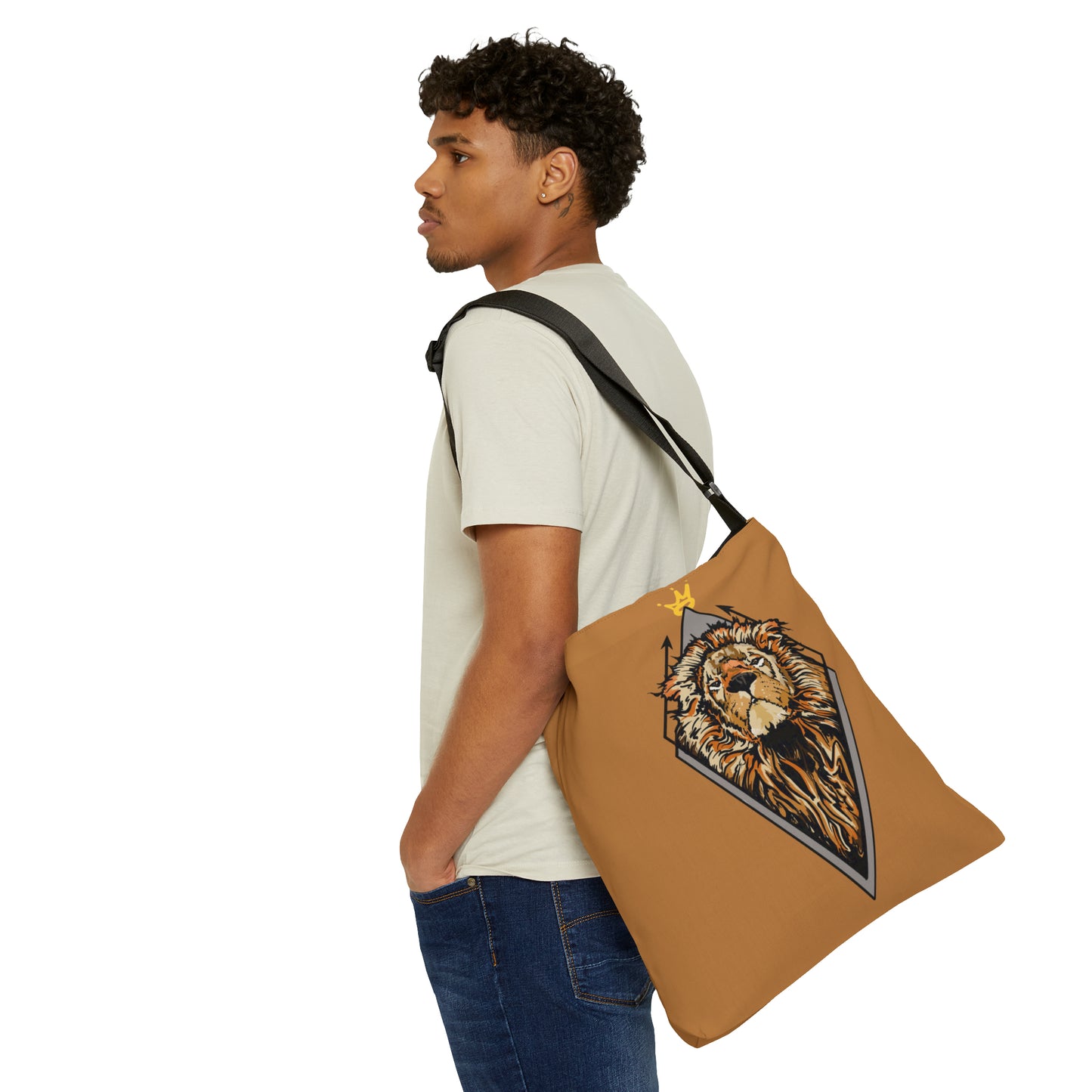 King Lion Adjustable Tote (Tan): Functional Elegance