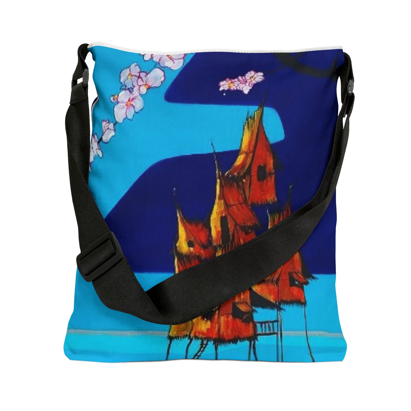 Cherry Blossoms & Bahay Kubo Adjustable Tote: Functional Elegance