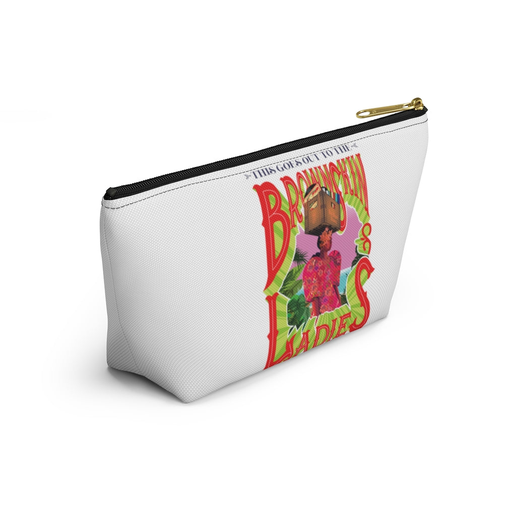 Brown Skin Ladies Accessory Pouch w T-bottom