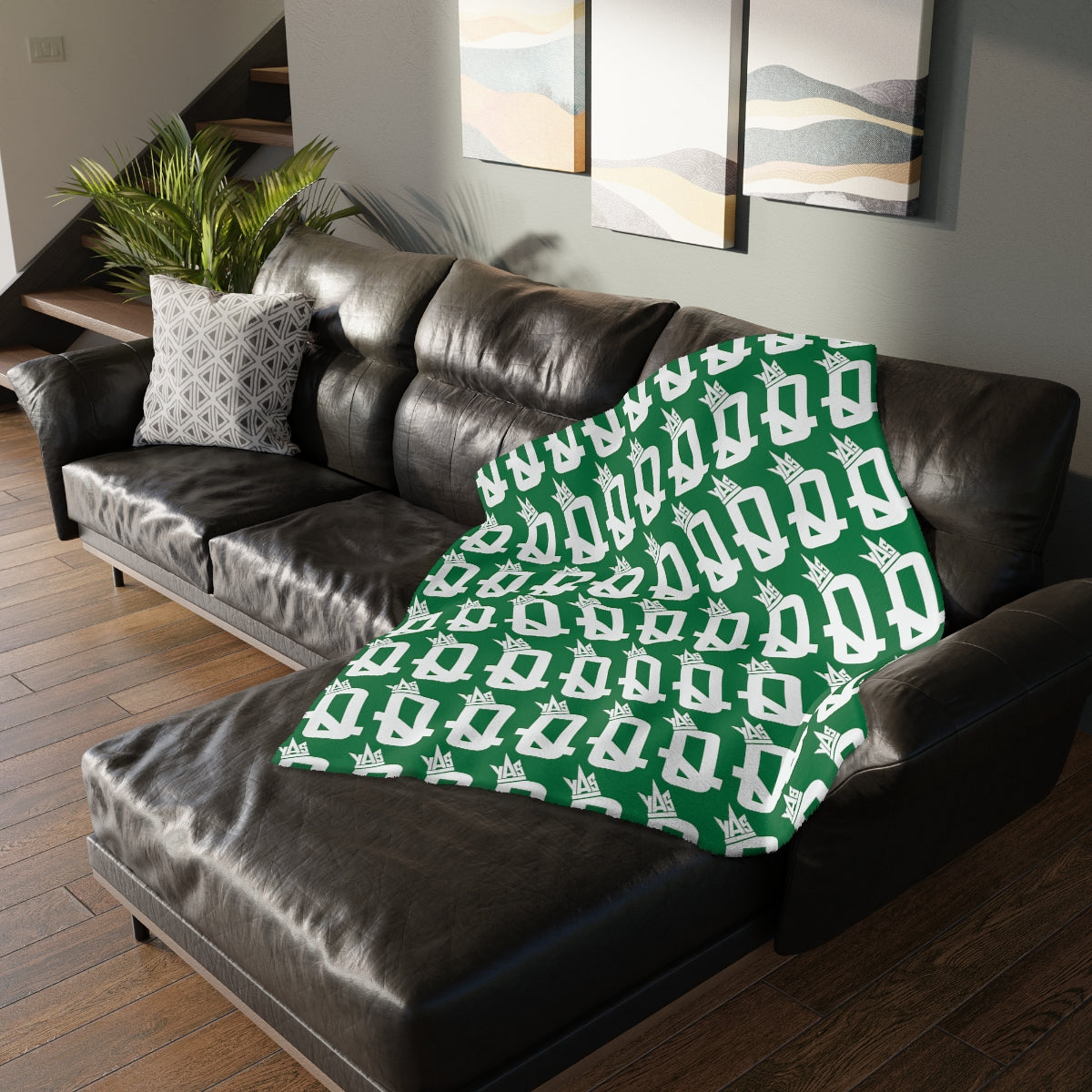 Green Brown Skin Ladies Velveteen Minky Blanket (Two-sided print)