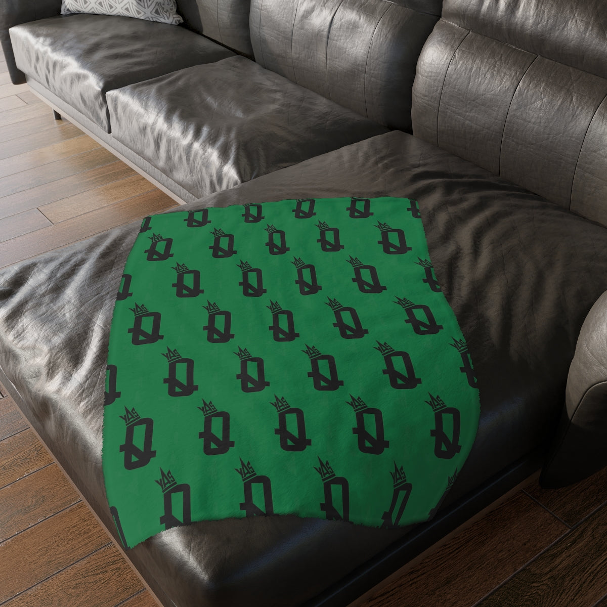 Green Proud Queen Velveteen Minky Blanket (Two-sided print)