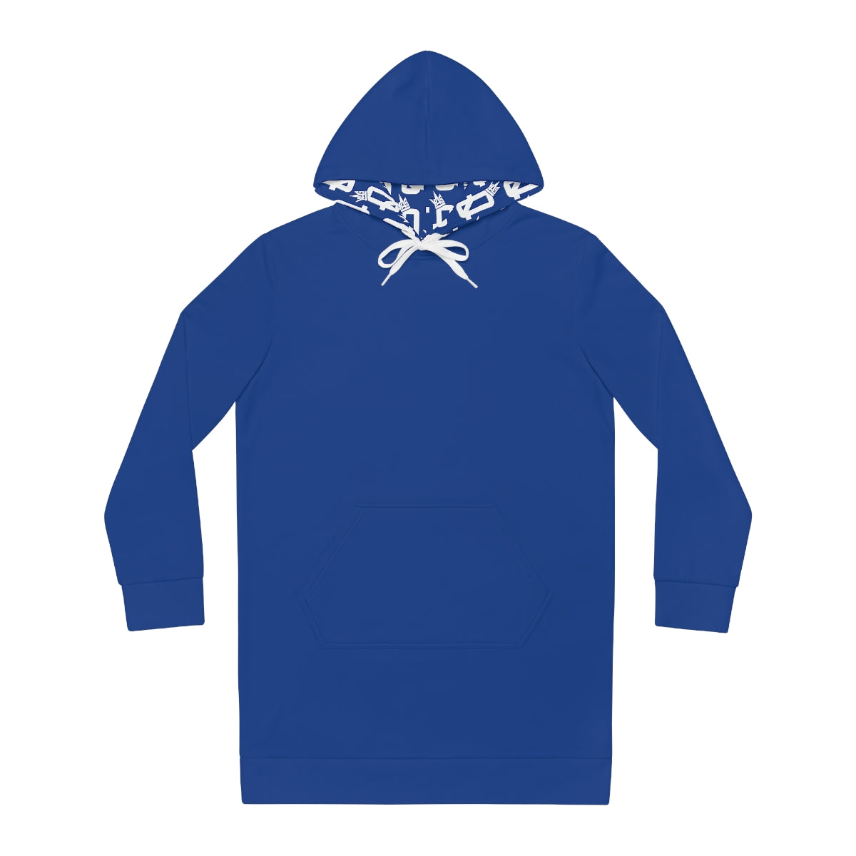 Blue Brown Skin Ladies Hoodie Dress
