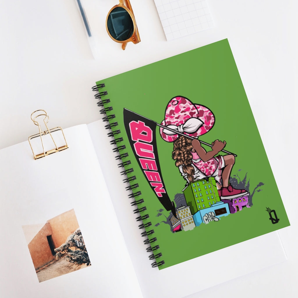 GREEN Young Queen Spiral Notebook