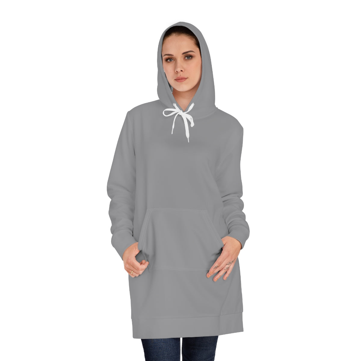 Gray Brown Skin Ladies Hoodie Dress