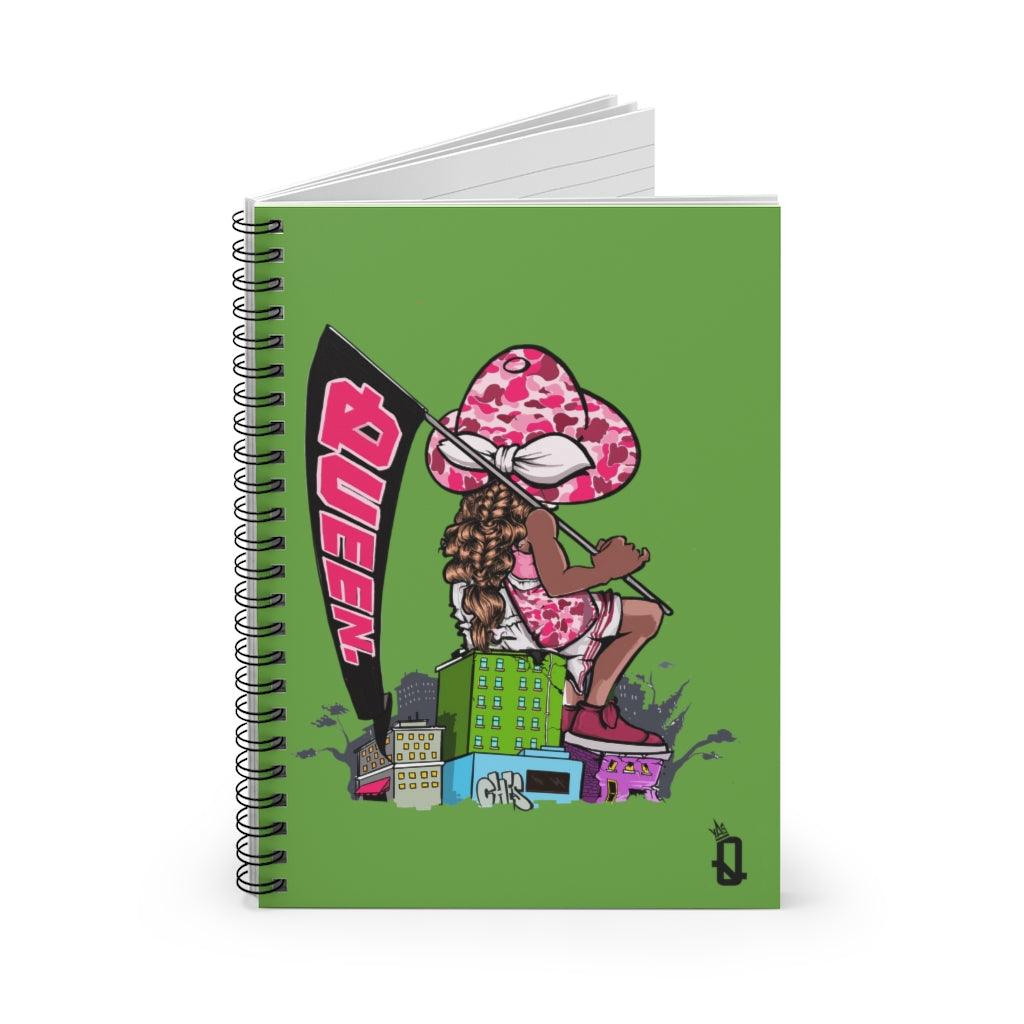GREEN Young Queen Spiral Notebook