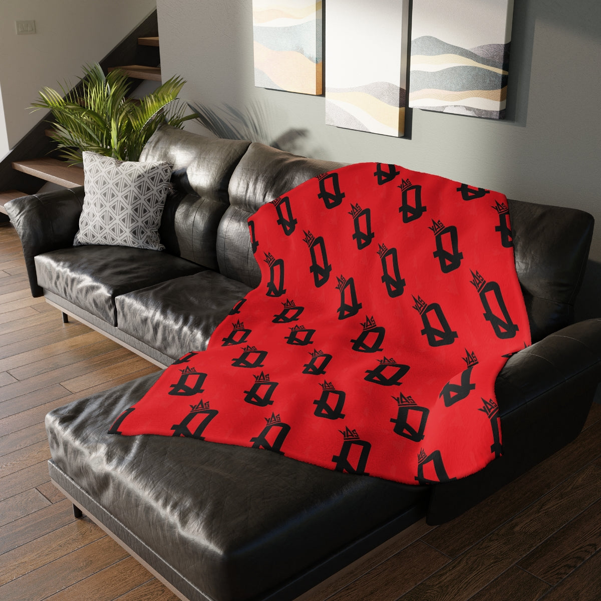 Red Proud Queen Velveteen Minky Blanket (Two-sided print)