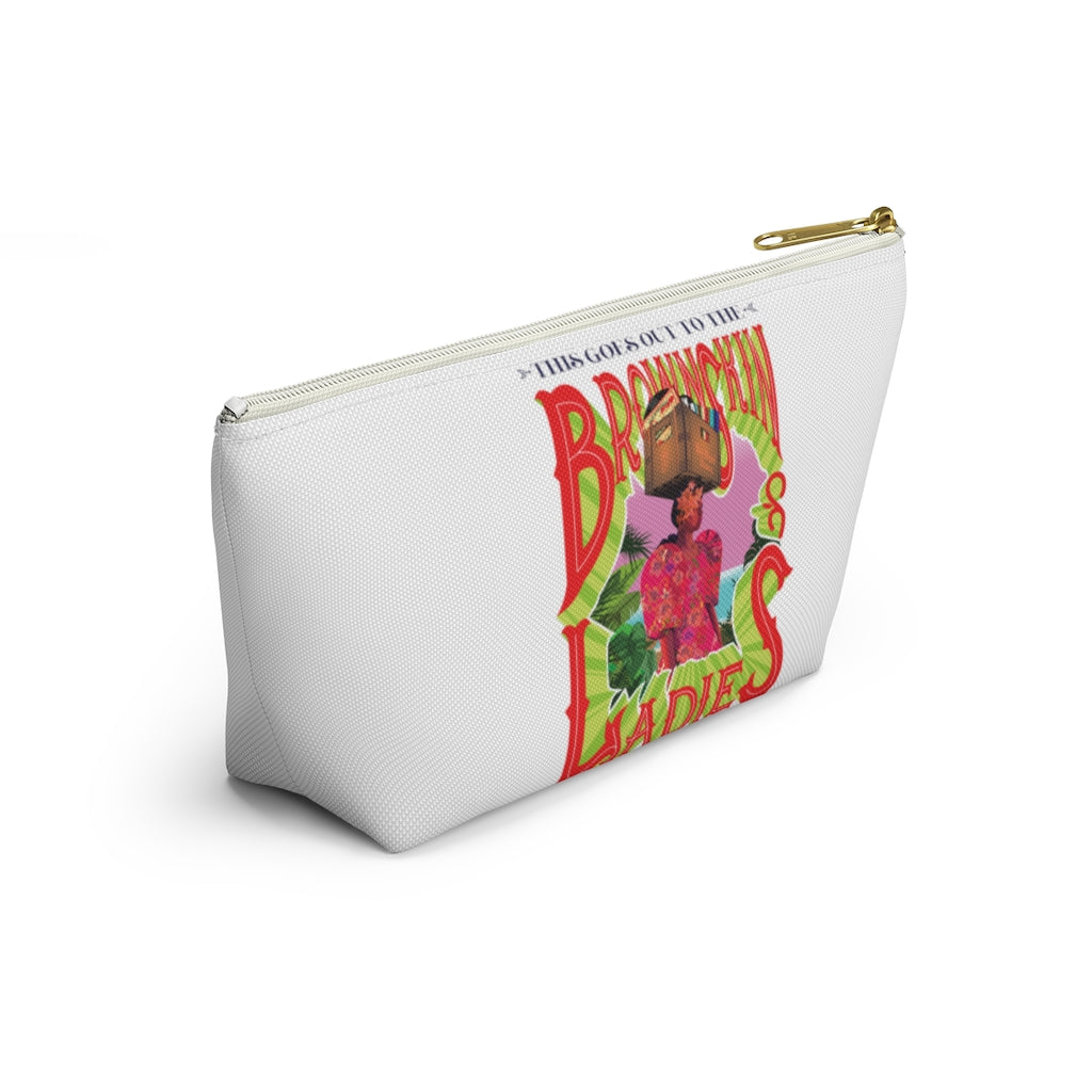 Brown Skin Ladies Accessory Pouch w T-bottom