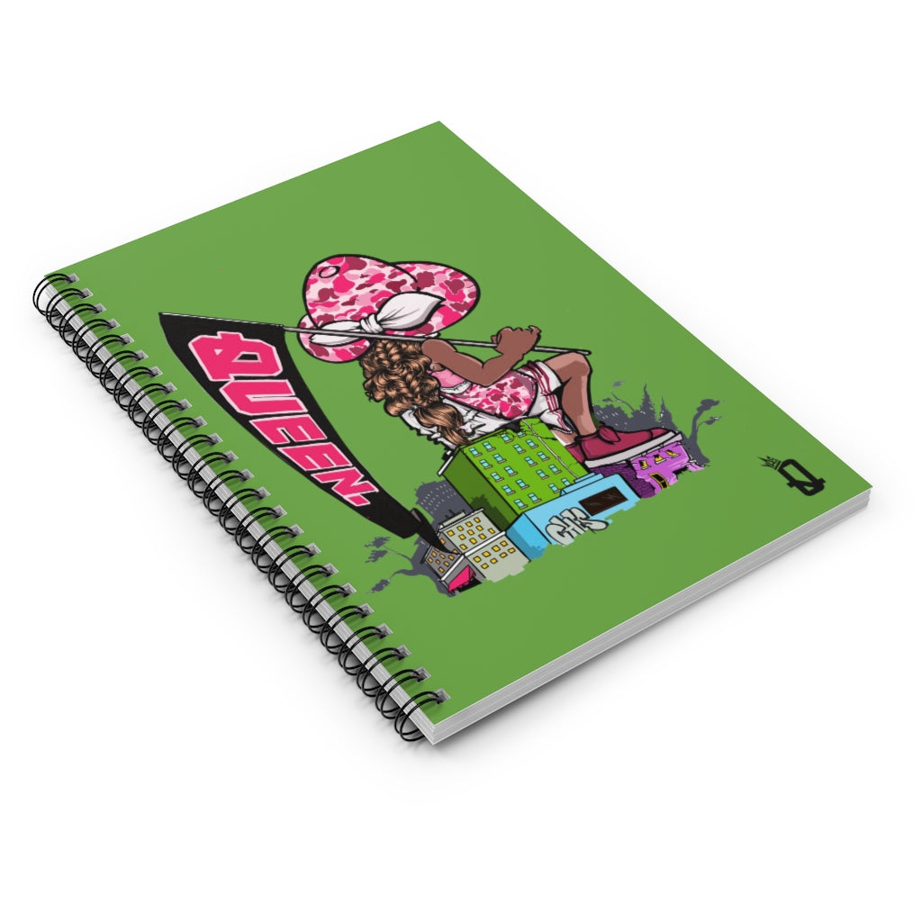 GREEN Young Queen Spiral Notebook