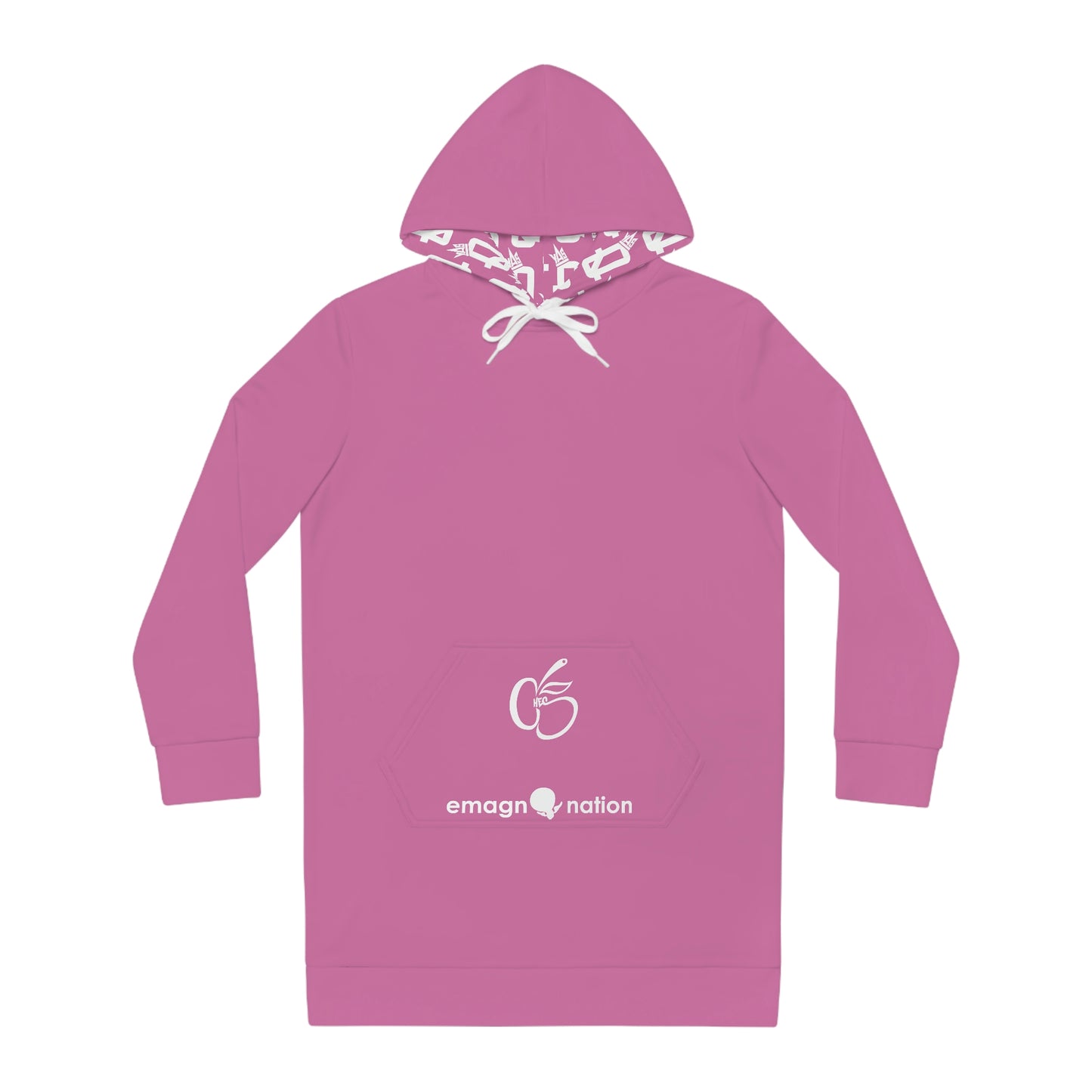 Queen Ches Ladies Hoodie Dress (Light Pink)