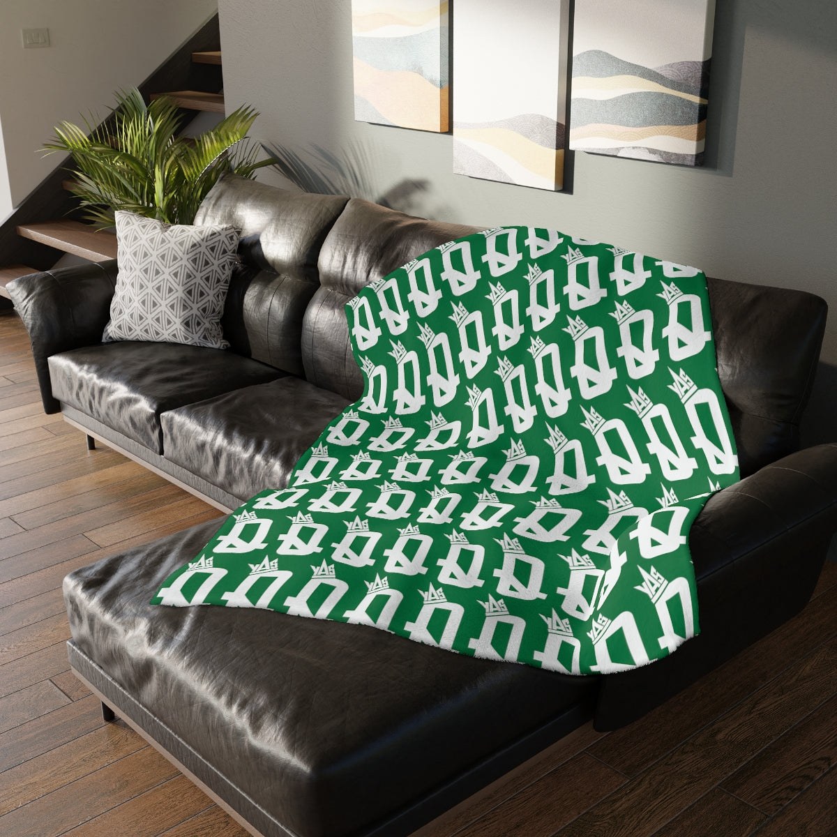 Green Brown Skin Ladies Velveteen Minky Blanket (Two-sided print)