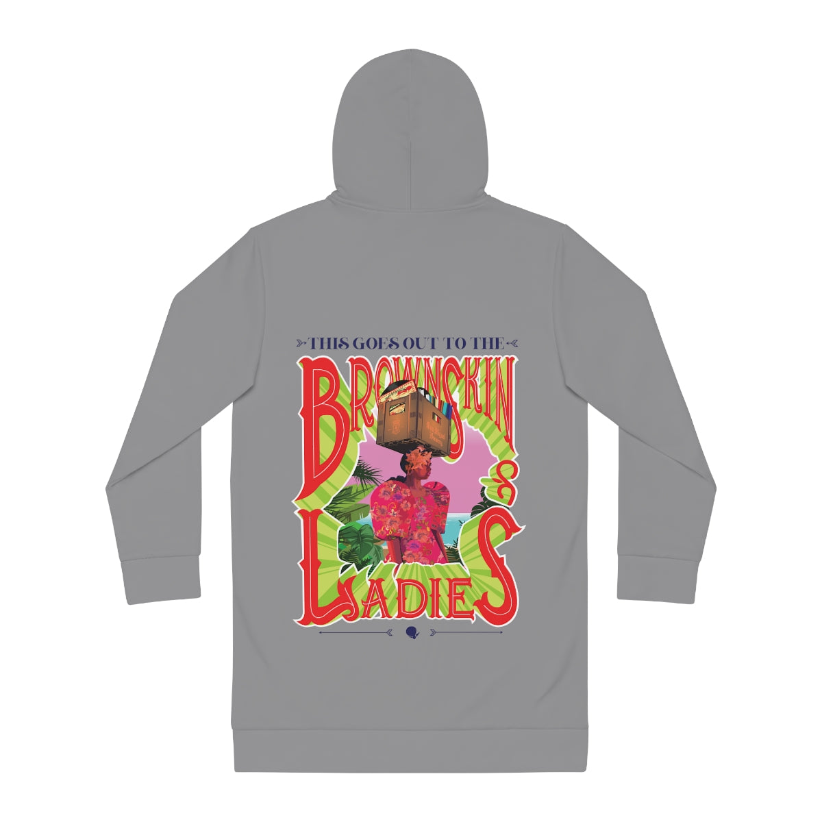 Gray Brown Skin Ladies Hoodie Dress