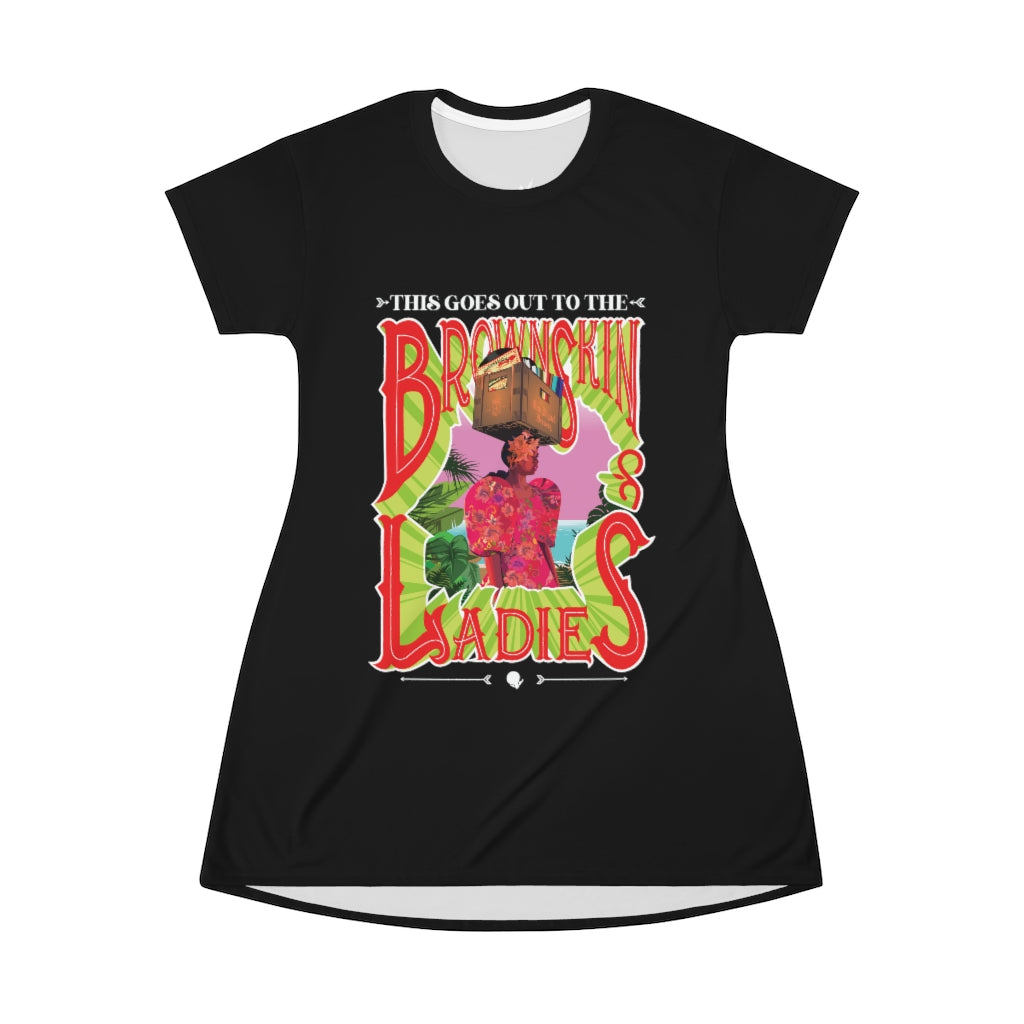 Brown Skin Ladies (Black) T-Shirt Dress