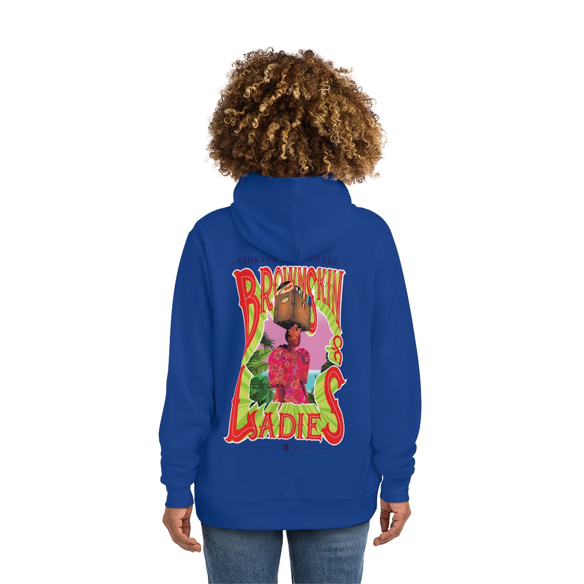 Brown Skin Ladies Blue Pullover Hoodie