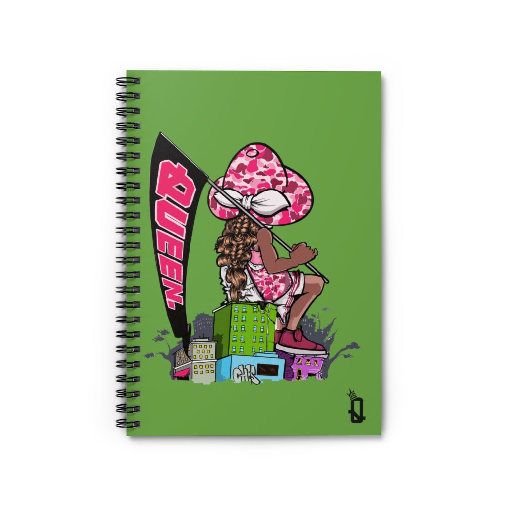 GREEN Young Queen Spiral Notebook