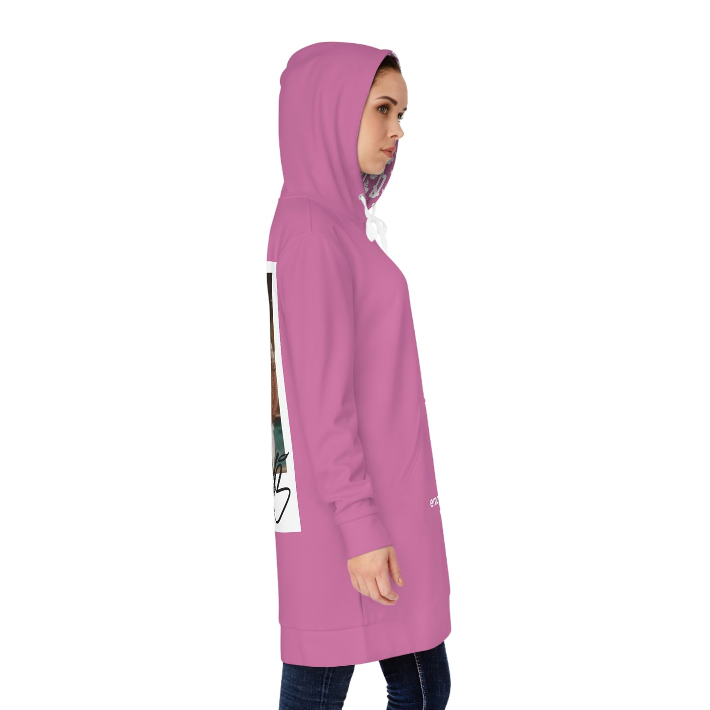 Queen Ches Ladies Hoodie Dress (Light Pink)
