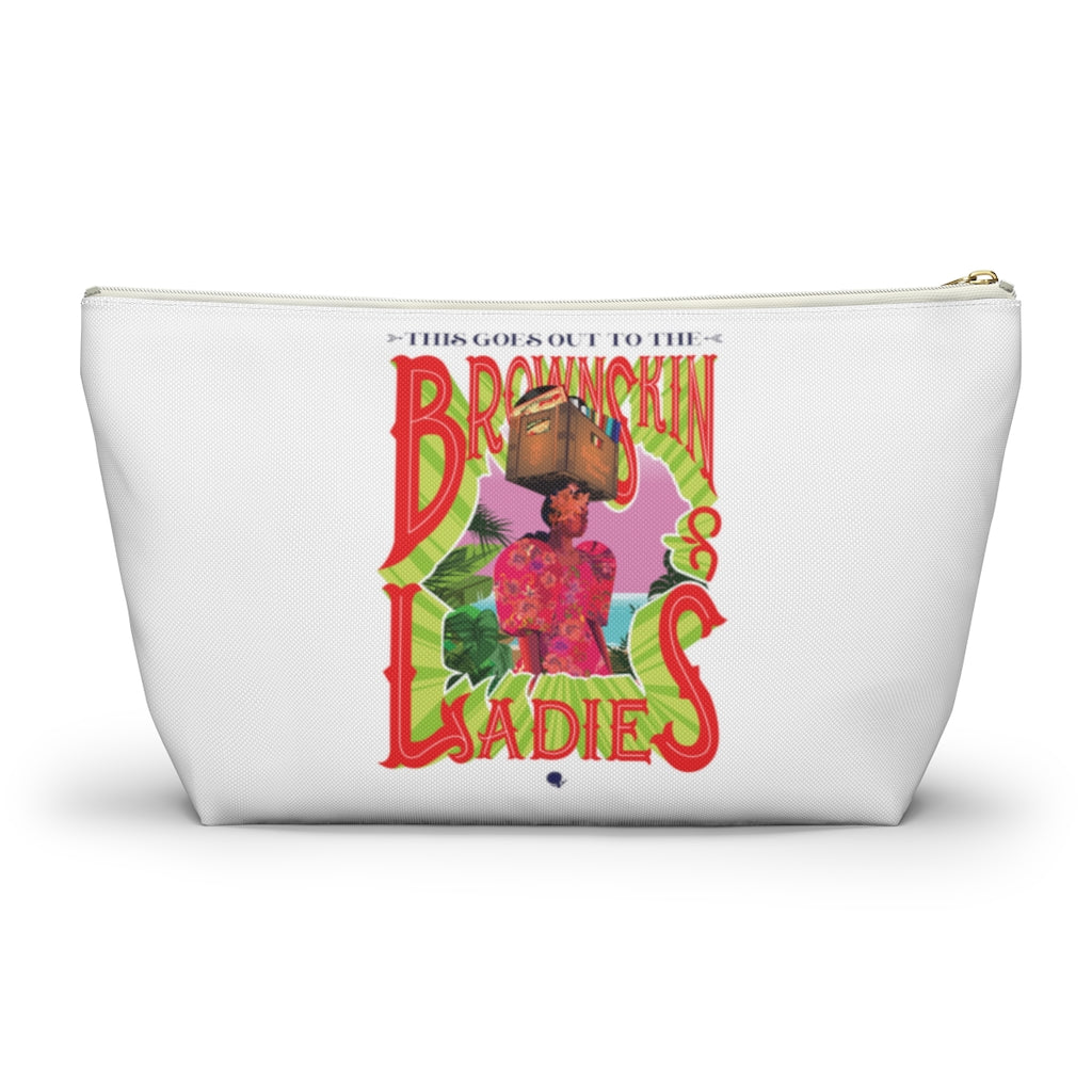 Brown Skin Ladies Accessory Pouch w T-bottom
