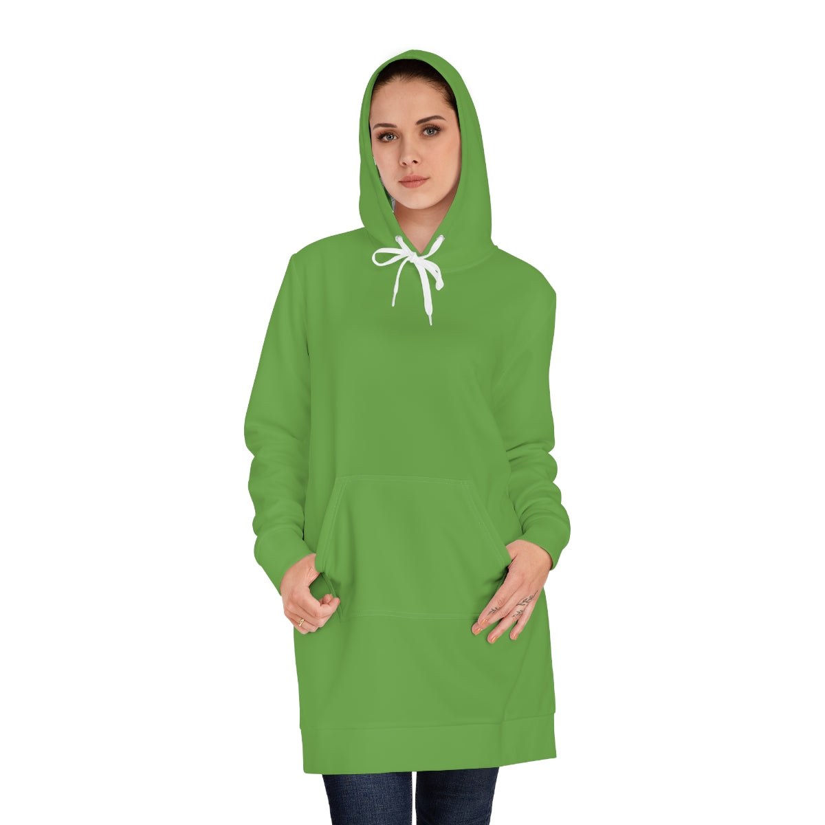 Green Brown Skin Ladies Hoodie Dress