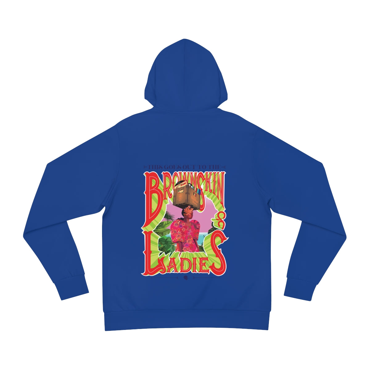 Brown Skin Ladies Blue Pullover Hoodie