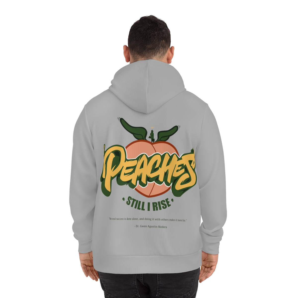 Peaches "Still I Rise" Gray Pullover Hoodie