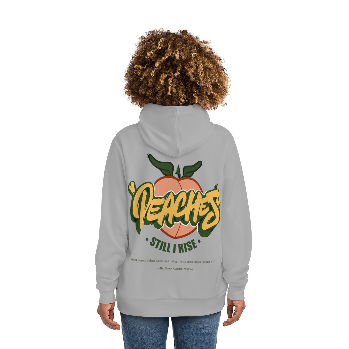 Peaches "Still I Rise" Gray Pullover Hoodie