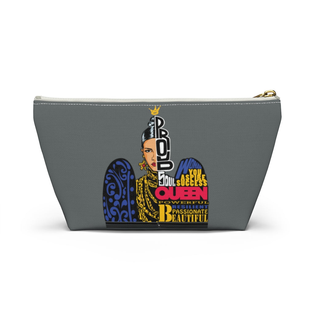 Proud Queen (Grey) Accessory Pouch w T-bottom