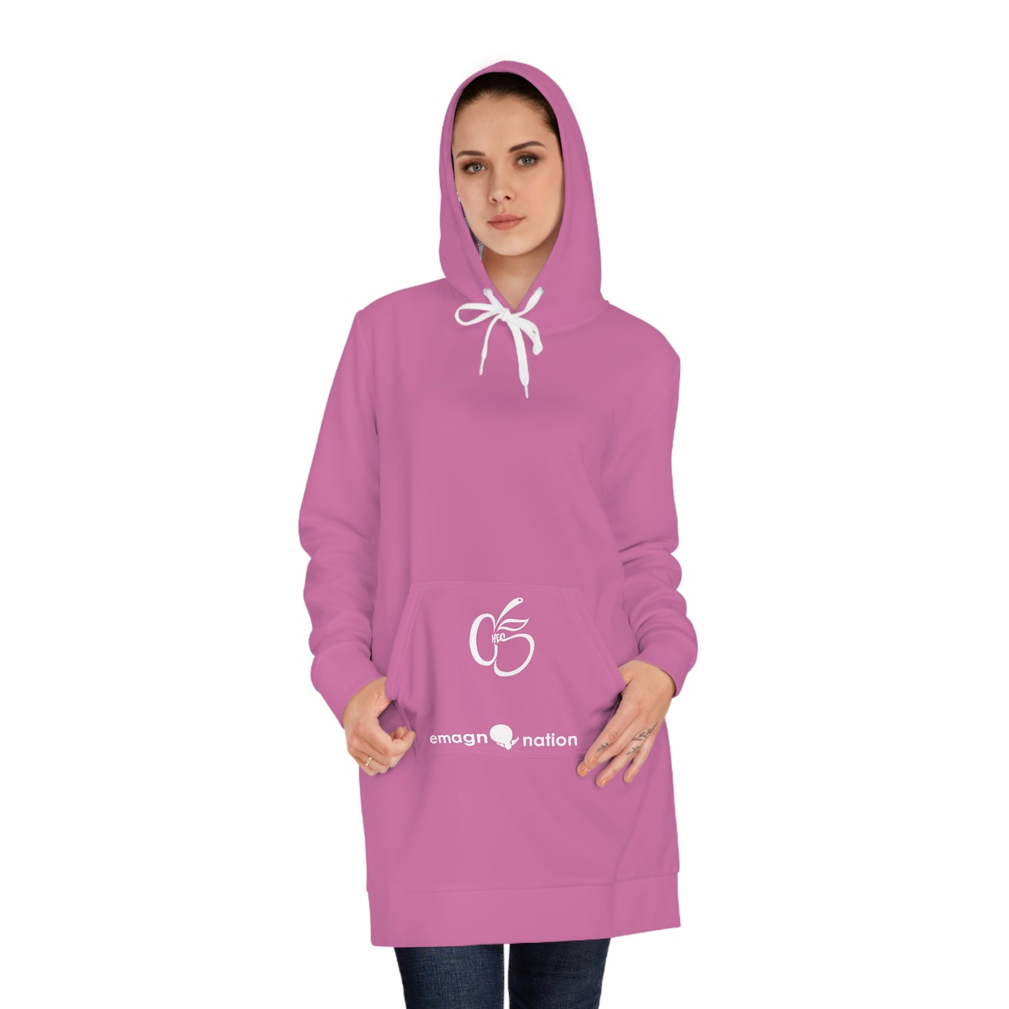 Queen Ches Ladies Hoodie Dress (Light Pink)