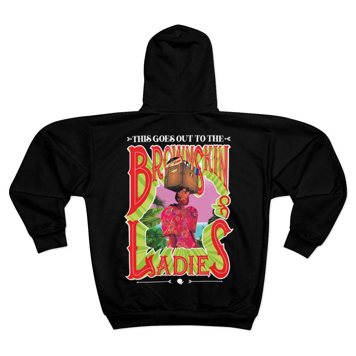 Brown Skin Ladies (Black) Pocket Q's Unisex Zip Hoodie