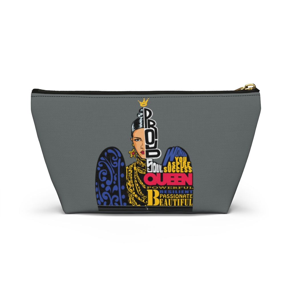 Proud Queen (Grey) Accessory Pouch w T-bottom