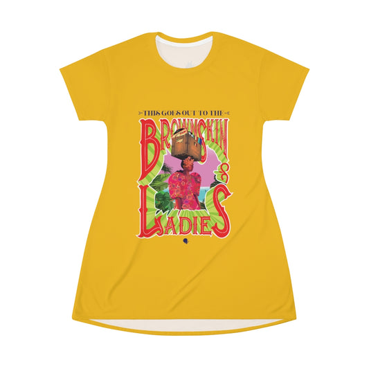 Brown Skin Ladies (Yellow) T-Shirt Dress